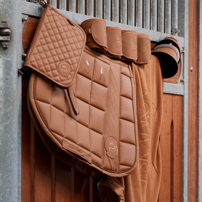 Eskadron Big Square Faux Leather Saddlecloth Platinum SS23 - Cognac -1